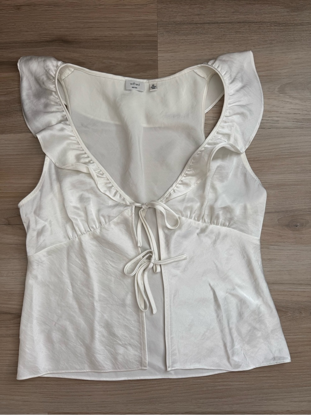 Wilfred Cream Ruffle Tie-Front Camisole